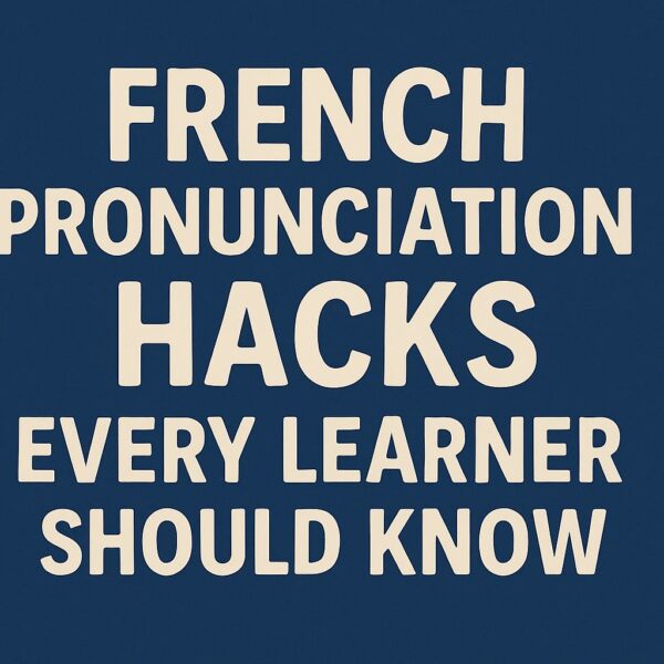 French Pronunciation Hacks Every Learner Should Know in bold cream letters on a blue background